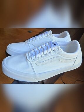 Sz 14.0 Men's VANS WARD Old Skool True White Low Top Shoes